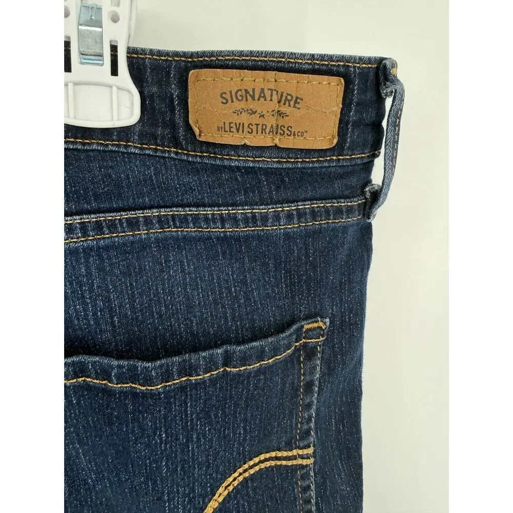 Levi Strauss Signature Modern Bootcut Stretch Dark Wash Jeans Womens 38x31